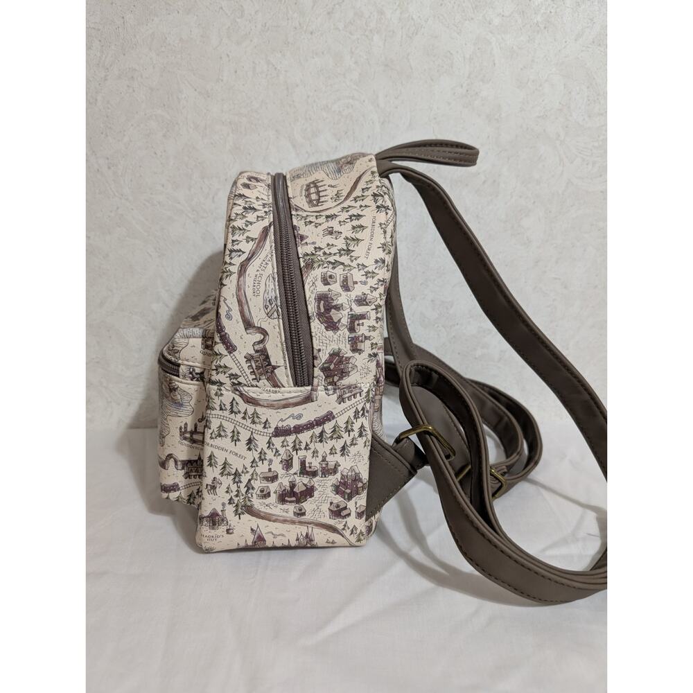 Loungefly Harry Potter Hogwarts Grounds Map Pattern Mini Backpack Magic Wizard - Picture 4 of 14